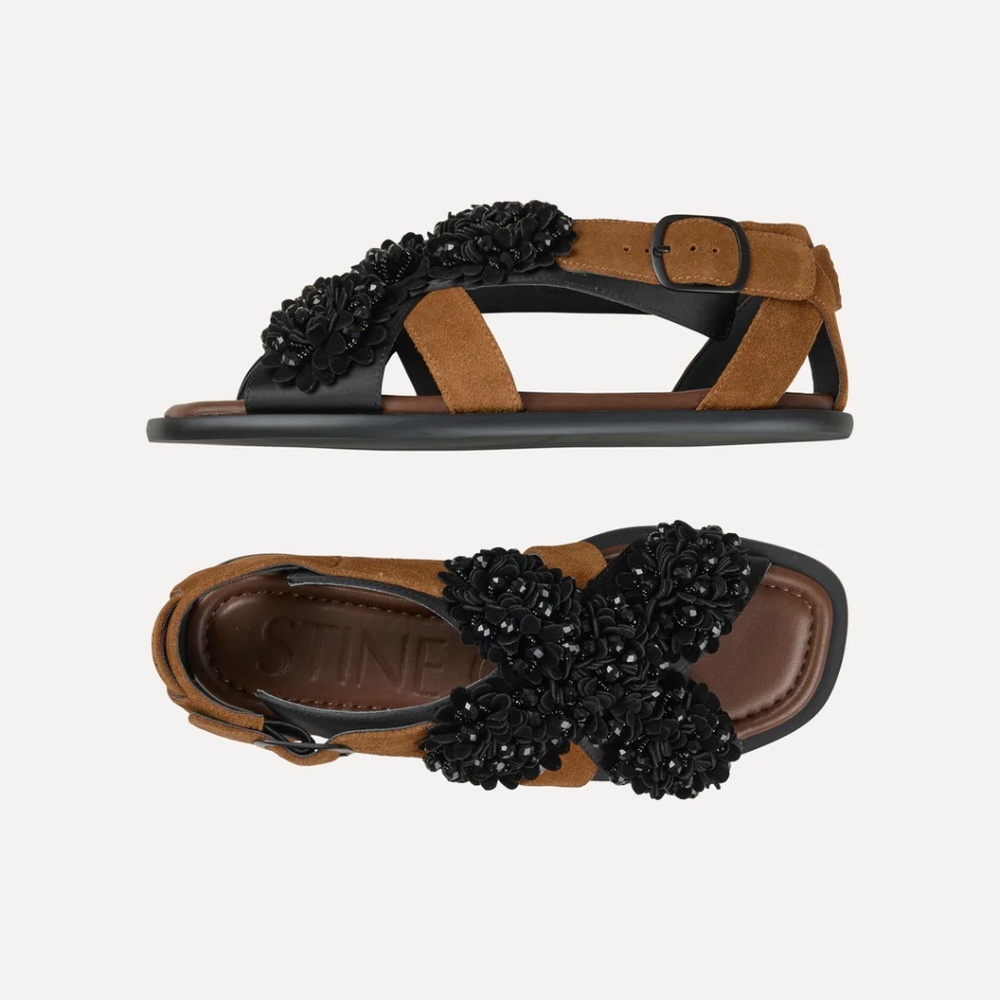 Stine Goya GROSGRAIN CROSS STRAP SANDAL Size 38 NWT $580